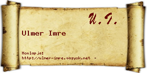 Ulmer Imre névjegykártya